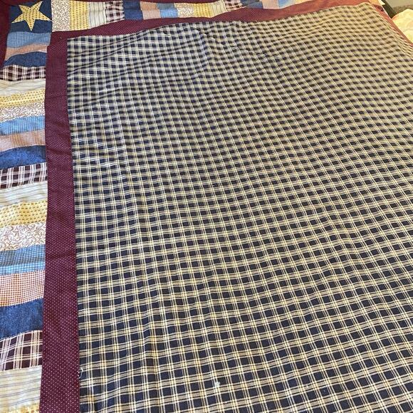 VTG 80s Patchwork Trow Blanket Country FarmHouse Cottage For Sofa Chair 69x51” - Picture 4 of 6